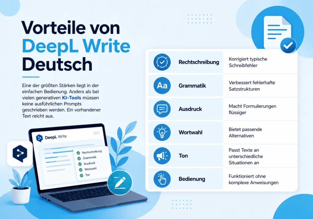 Vorteile von DeepL Write Deutsch